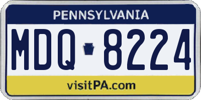 PA license plate MDQ8224
