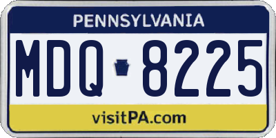 PA license plate MDQ8225