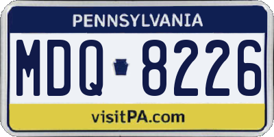 PA license plate MDQ8226