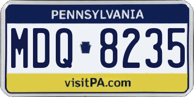 PA license plate MDQ8235