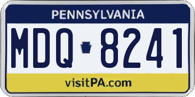 PA license plate MDQ8241