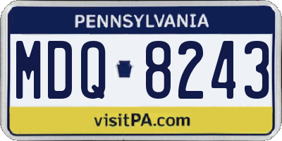 PA license plate MDQ8243