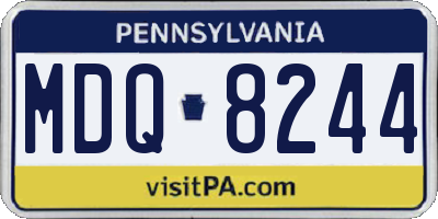 PA license plate MDQ8244