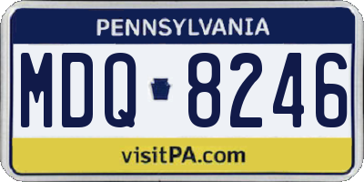 PA license plate MDQ8246