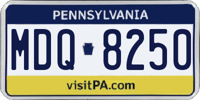 PA license plate MDQ8250