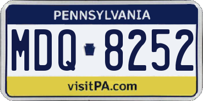 PA license plate MDQ8252