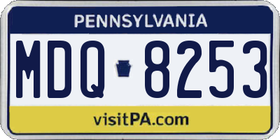 PA license plate MDQ8253