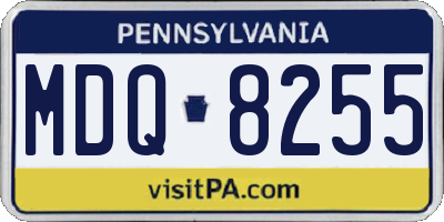 PA license plate MDQ8255