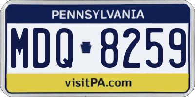 PA license plate MDQ8259