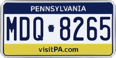 PA license plate MDQ8265