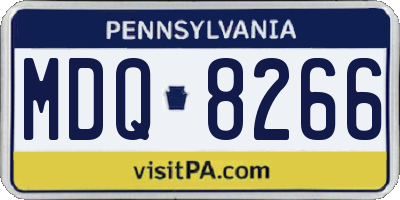 PA license plate MDQ8266