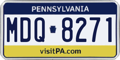 PA license plate MDQ8271