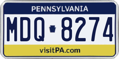PA license plate MDQ8274