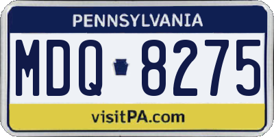 PA license plate MDQ8275