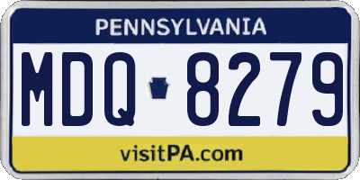 PA license plate MDQ8279