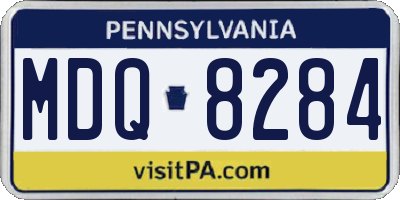 PA license plate MDQ8284