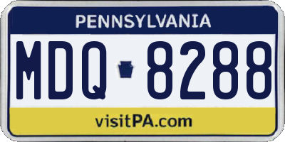 PA license plate MDQ8288