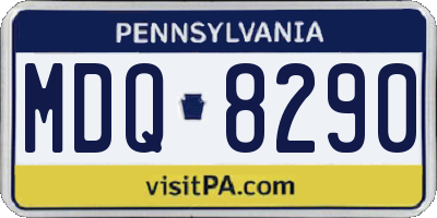 PA license plate MDQ8290