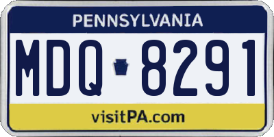 PA license plate MDQ8291
