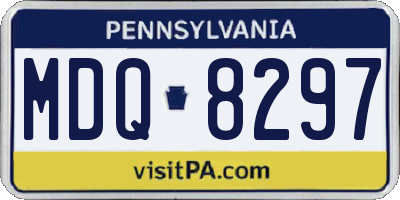 PA license plate MDQ8297