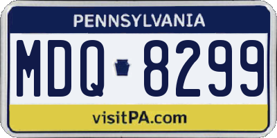 PA license plate MDQ8299