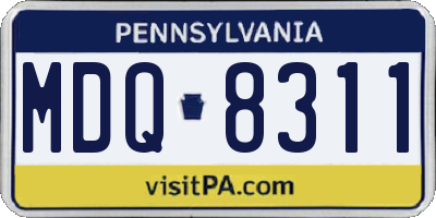 PA license plate MDQ8311