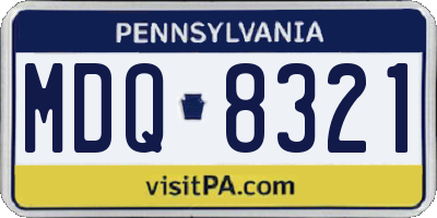 PA license plate MDQ8321