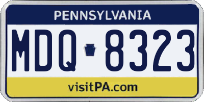 PA license plate MDQ8323