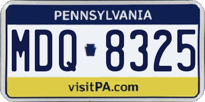 PA license plate MDQ8325