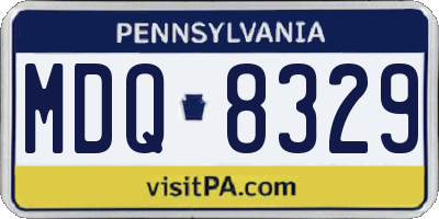 PA license plate MDQ8329