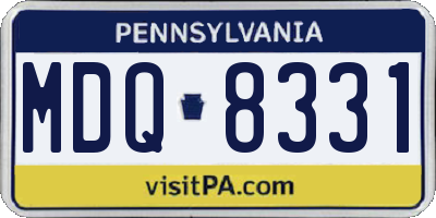 PA license plate MDQ8331