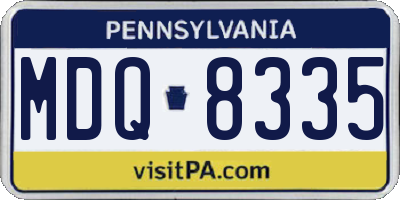 PA license plate MDQ8335