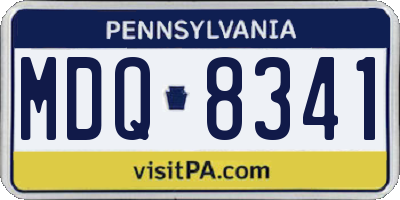 PA license plate MDQ8341