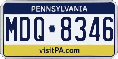 PA license plate MDQ8346