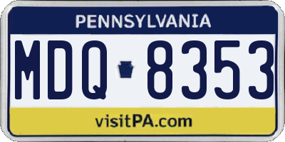 PA license plate MDQ8353
