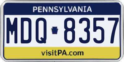 PA license plate MDQ8357