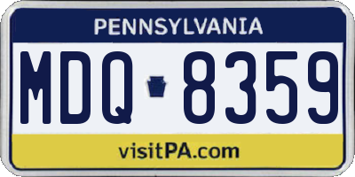 PA license plate MDQ8359