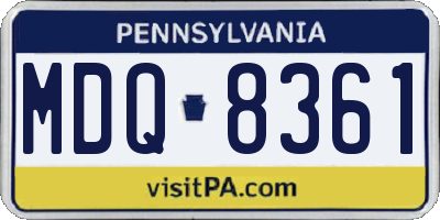 PA license plate MDQ8361