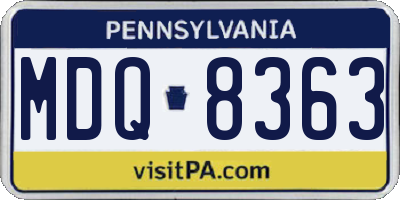 PA license plate MDQ8363