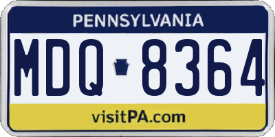 PA license plate MDQ8364