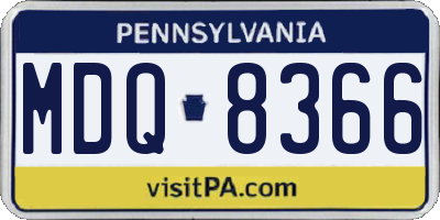 PA license plate MDQ8366