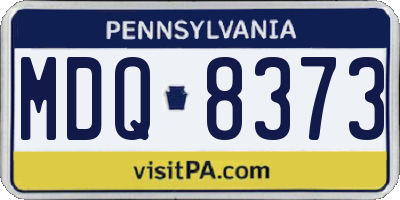 PA license plate MDQ8373