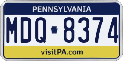 PA license plate MDQ8374