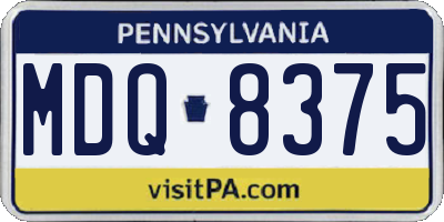 PA license plate MDQ8375