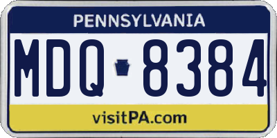 PA license plate MDQ8384