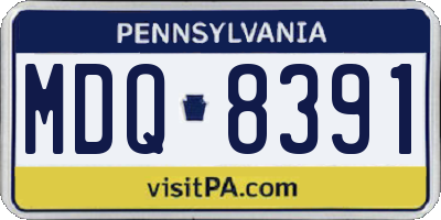 PA license plate MDQ8391