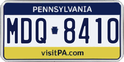 PA license plate MDQ8410