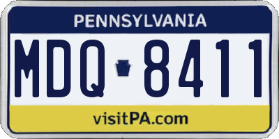 PA license plate MDQ8411