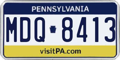 PA license plate MDQ8413