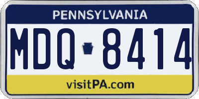 PA license plate MDQ8414
